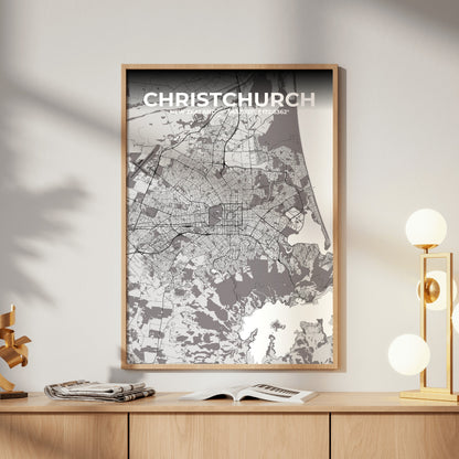 Christchurch Ash Map Poster