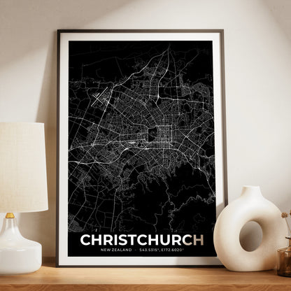 Christchurch Elegant Map Poster