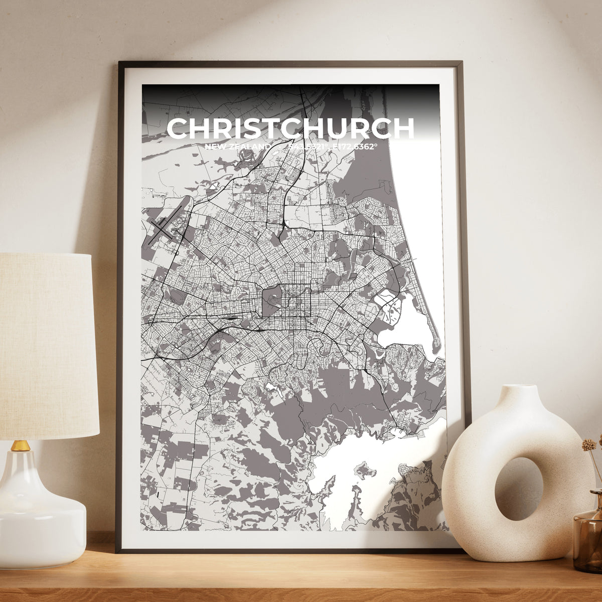 Christchurch Ash Map Poster