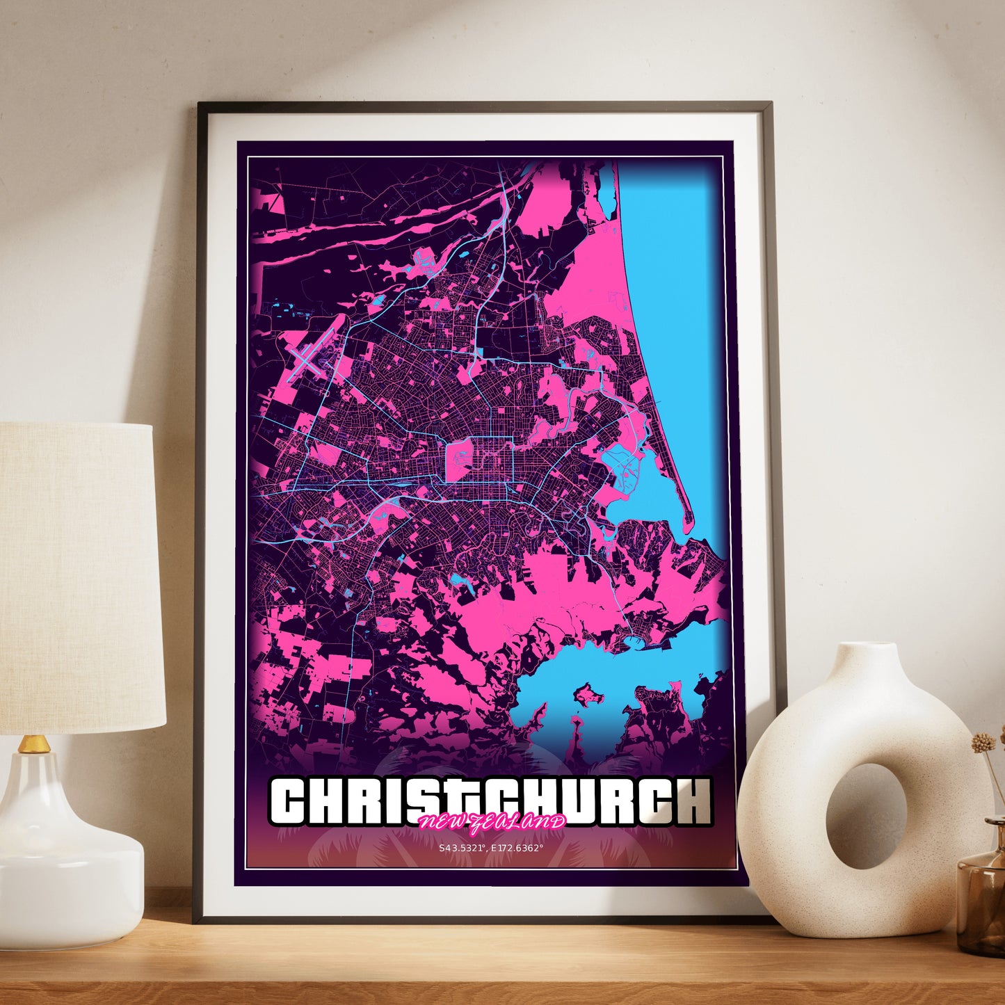 Christchurch GTA Map Poster