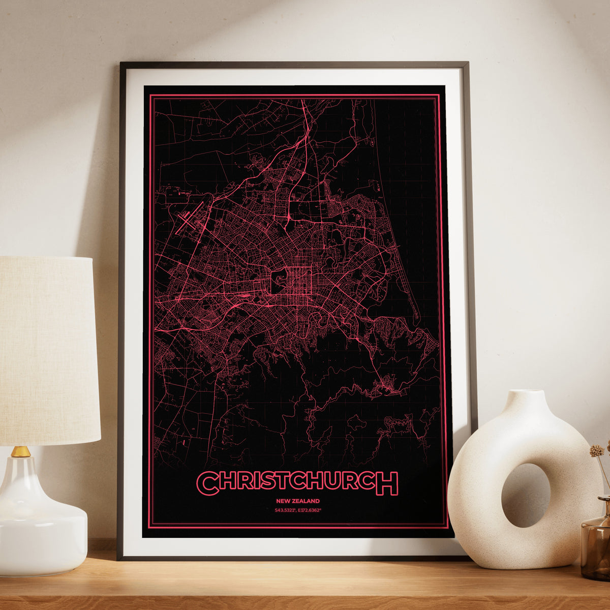 Christchurch Phosphor Map Poster - System Alert