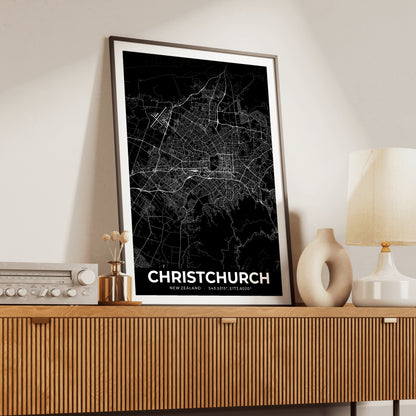 Christchurch Elegant Map Poster
