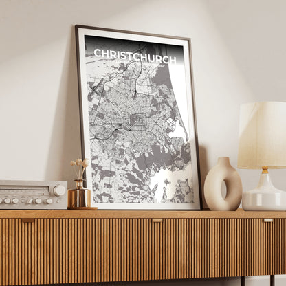 Christchurch Ash Map Poster