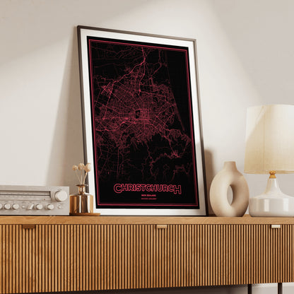Christchurch Phosphor Map Poster - System Alert