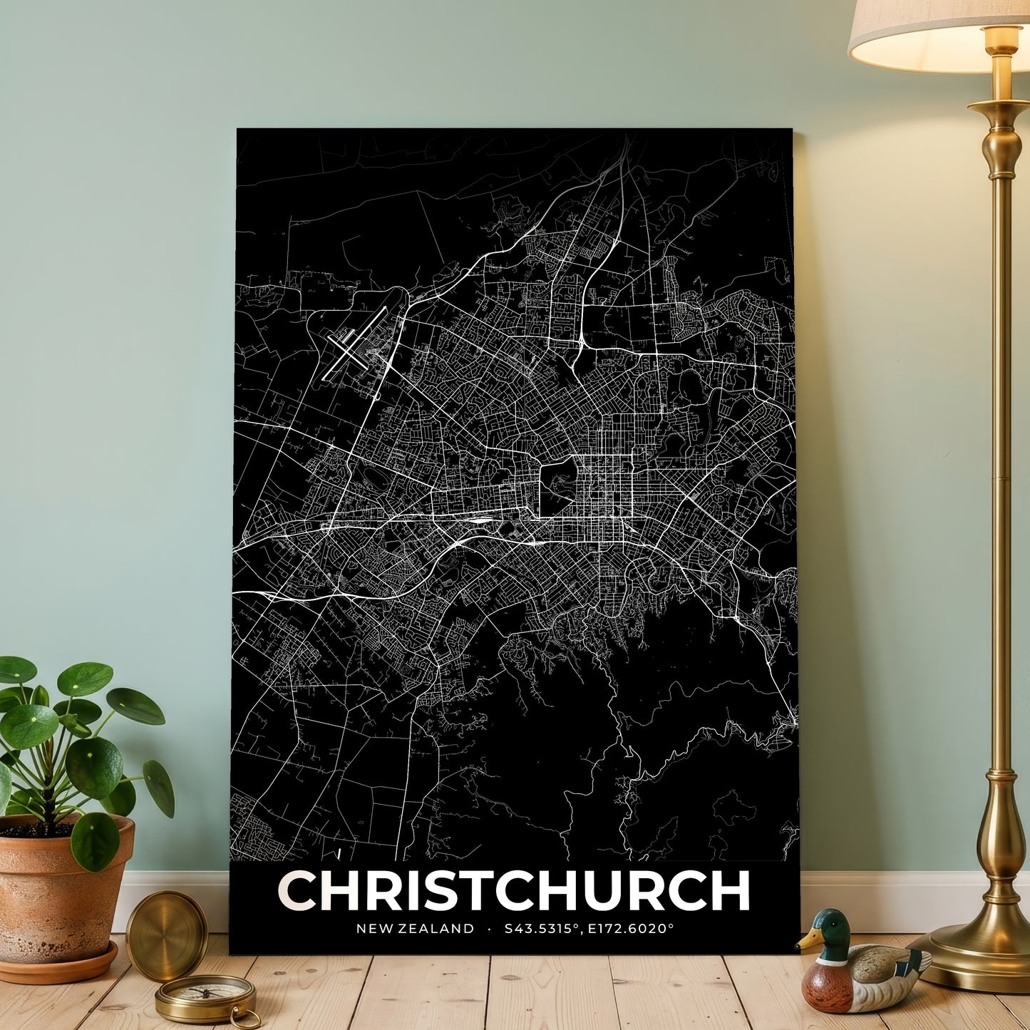 Christchurch Elegant Map Poster