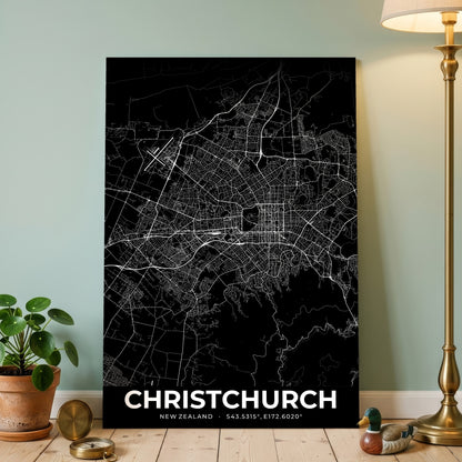 Christchurch Elegant Map Poster