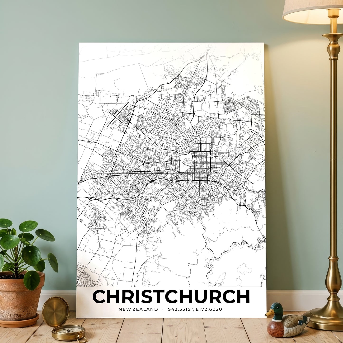 Christchurch Elegant Map Poster