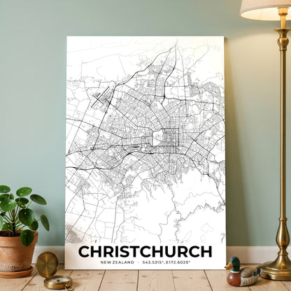 Christchurch Elegant Map Poster
