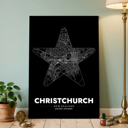 Christchurch Star Map Poster