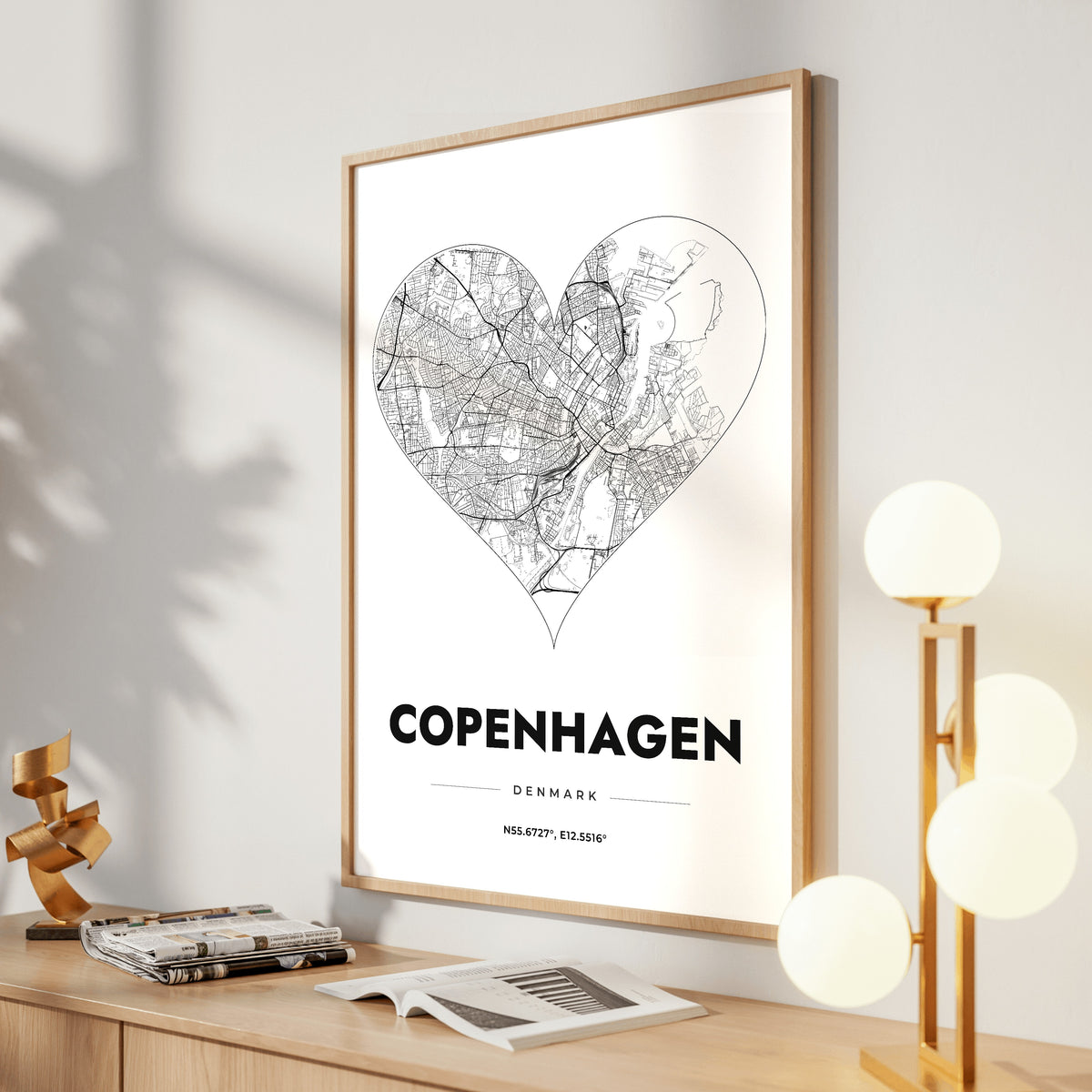 Copenhagen Heart Map Poster