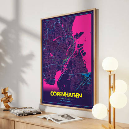 Copenhagen Cyberpunk Map Poster