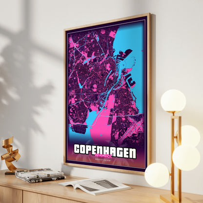 Copenhagen GTA Map Poster