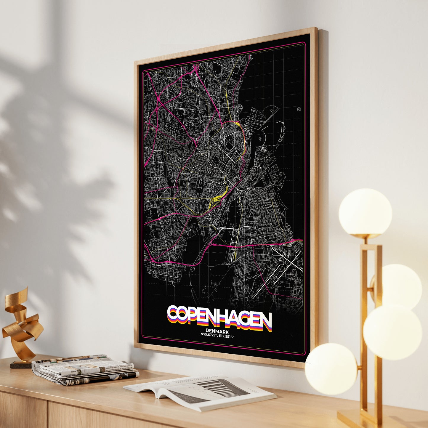 Copenhagen Retro Map Poster