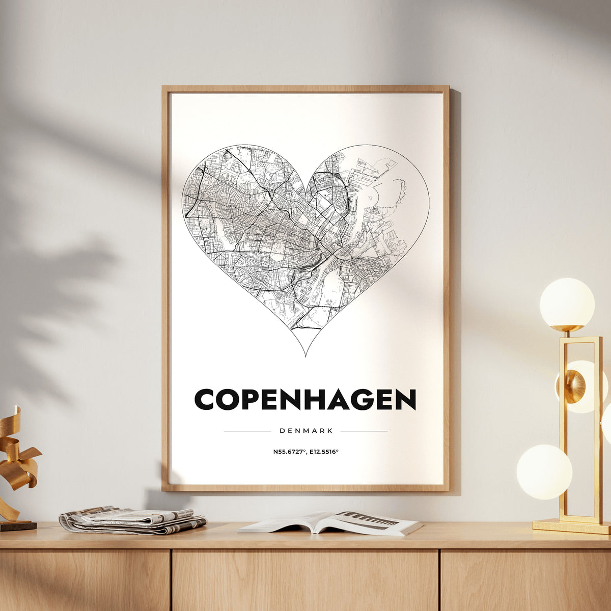Copenhagen Heart Map Poster