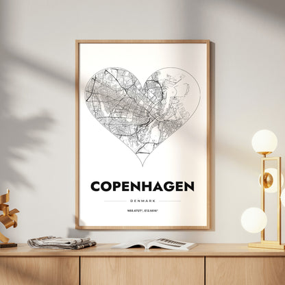 Copenhagen Heart Map Poster