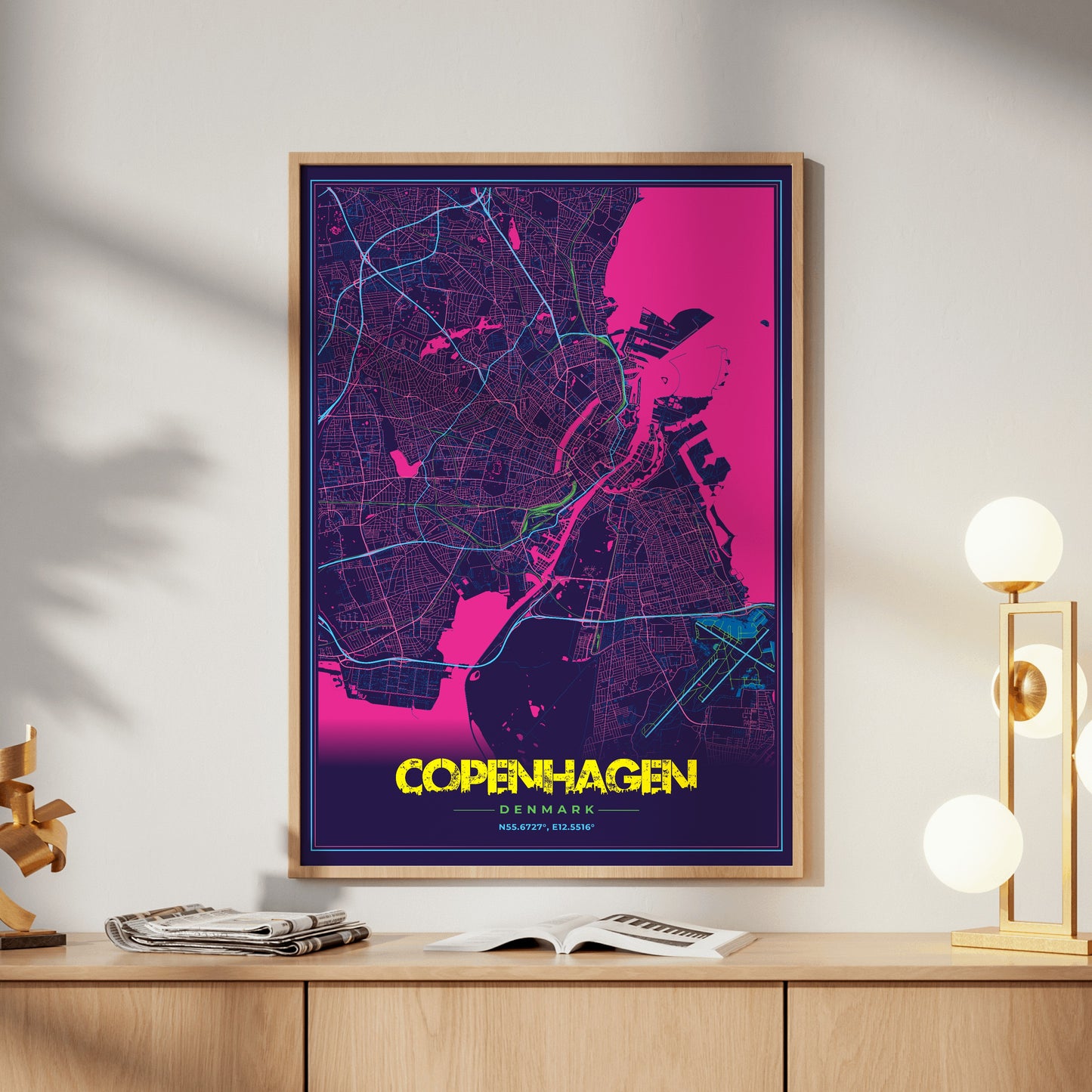 Copenhagen Cyberpunk Map Poster