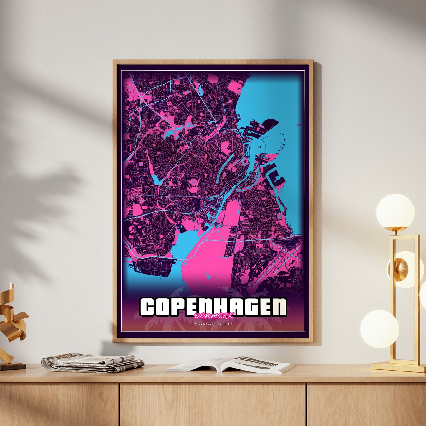 Copenhagen GTA Map Poster
