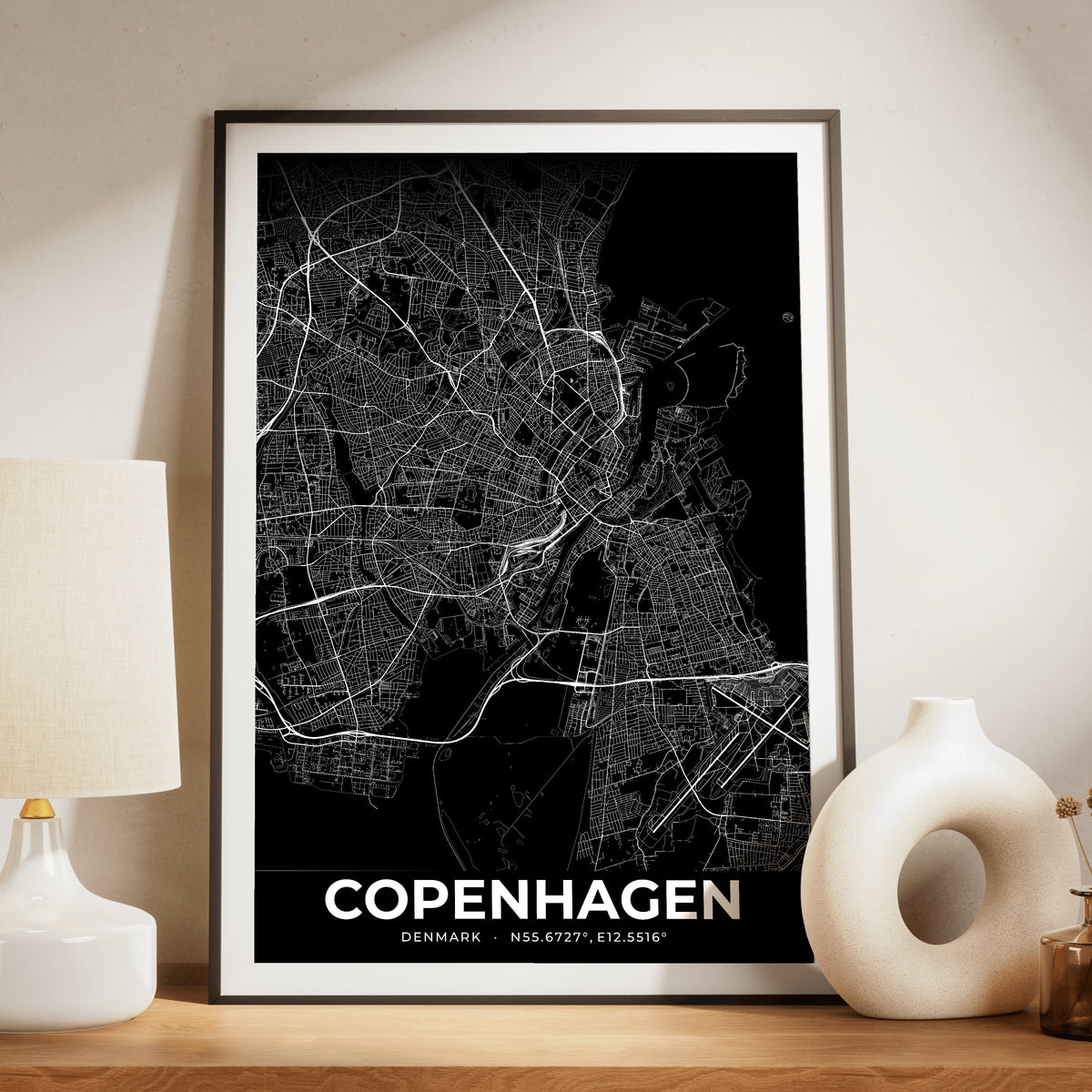 Copenhagen Elegant Map Poster