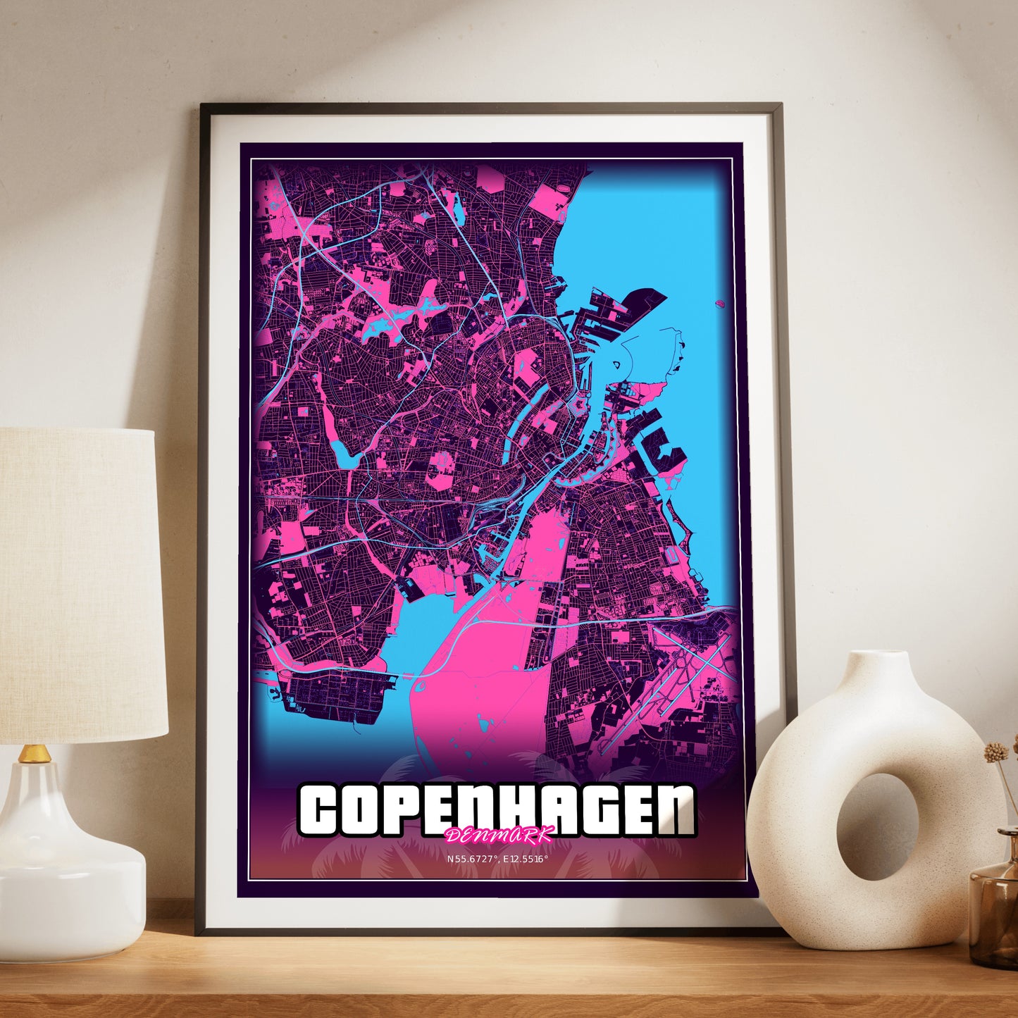 Copenhagen GTA Map Poster