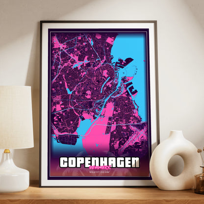 Copenhagen GTA Map Poster
