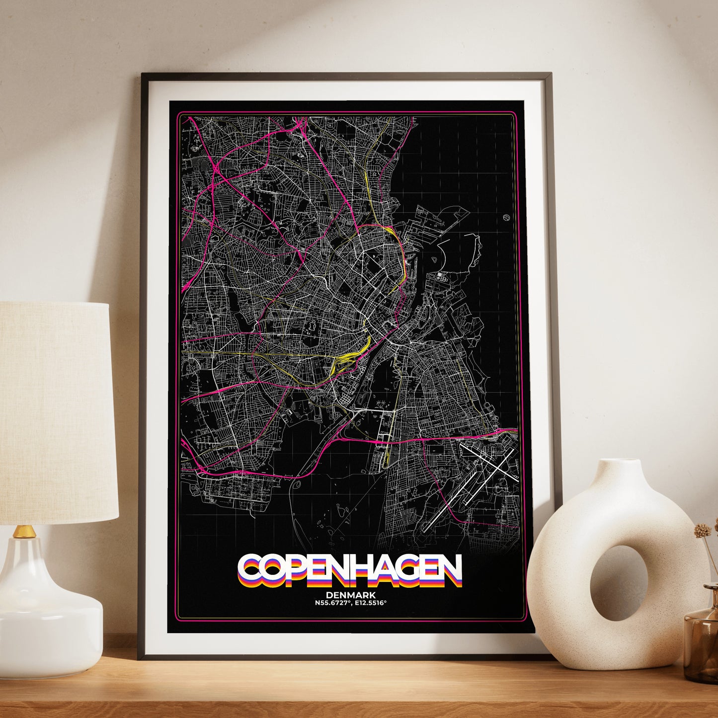 Copenhagen Retro Map Poster
