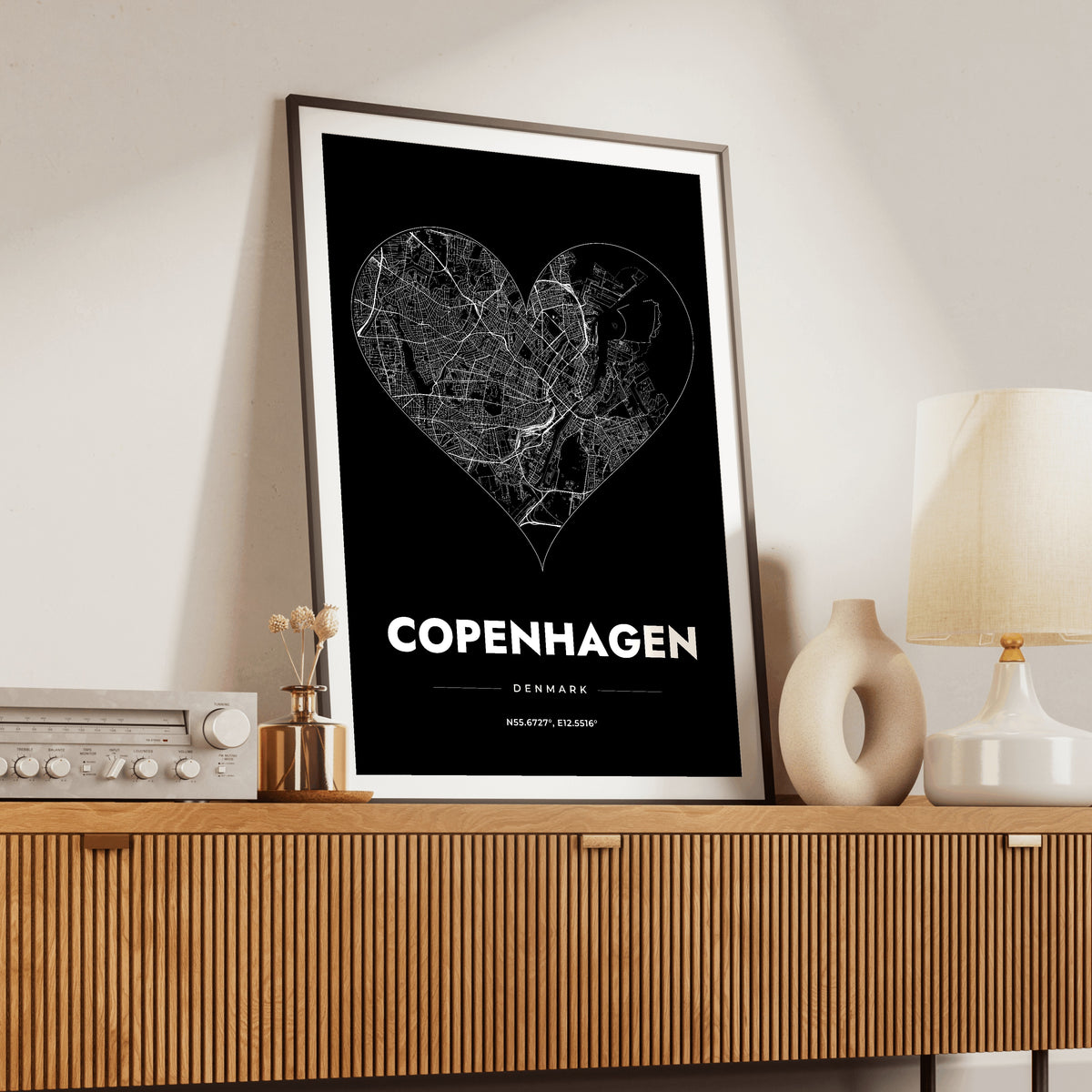 Copenhagen Heart Map Poster