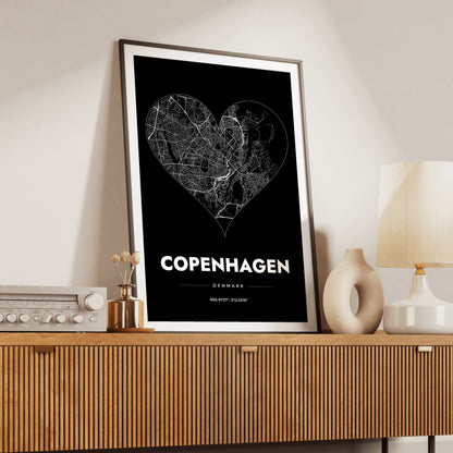 Copenhagen Heart Map Poster