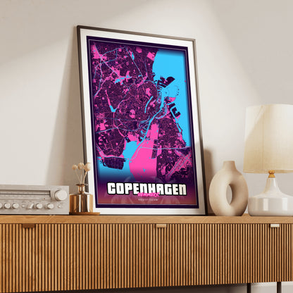 Copenhagen GTA Map Poster