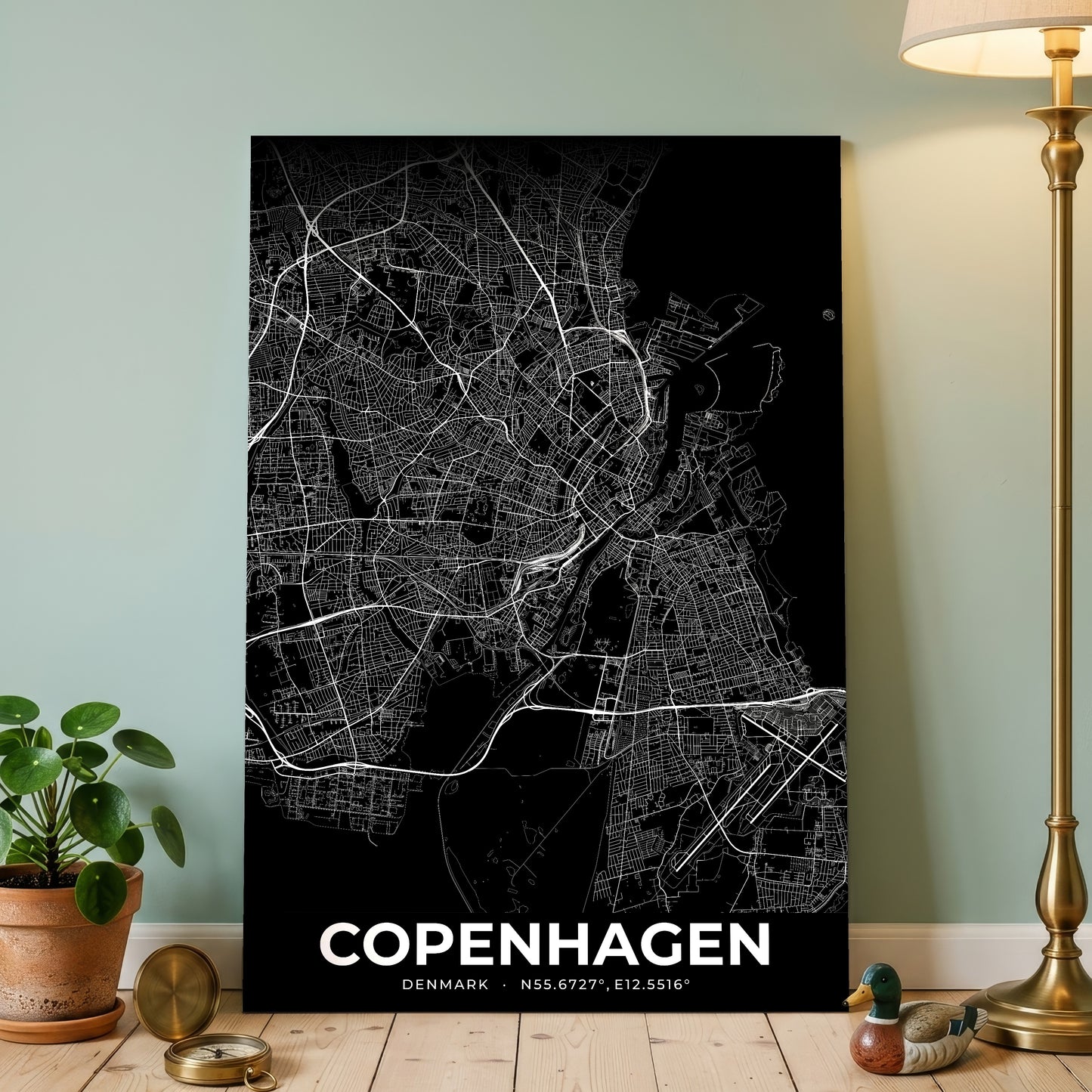 Copenhagen Elegant Map Poster
