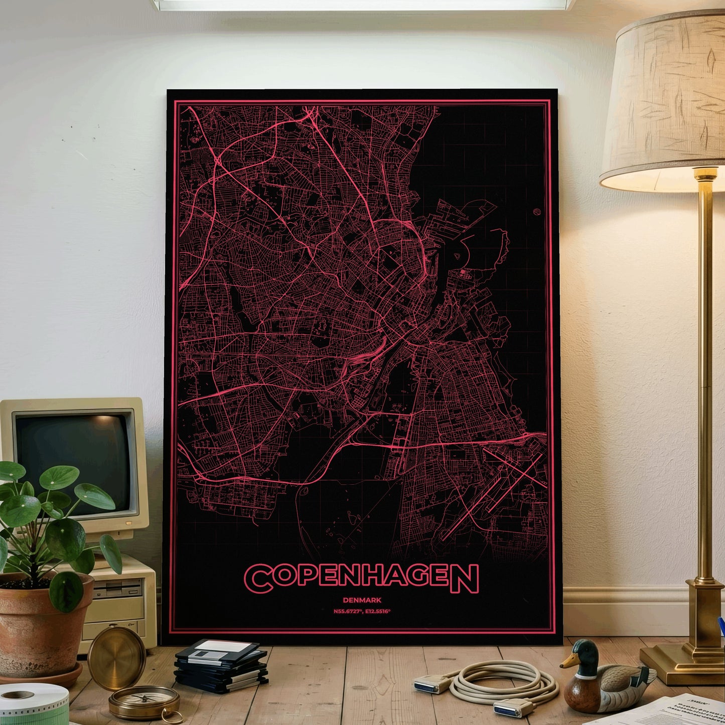 Copenhagen Phosphor Map Poster - System Alert