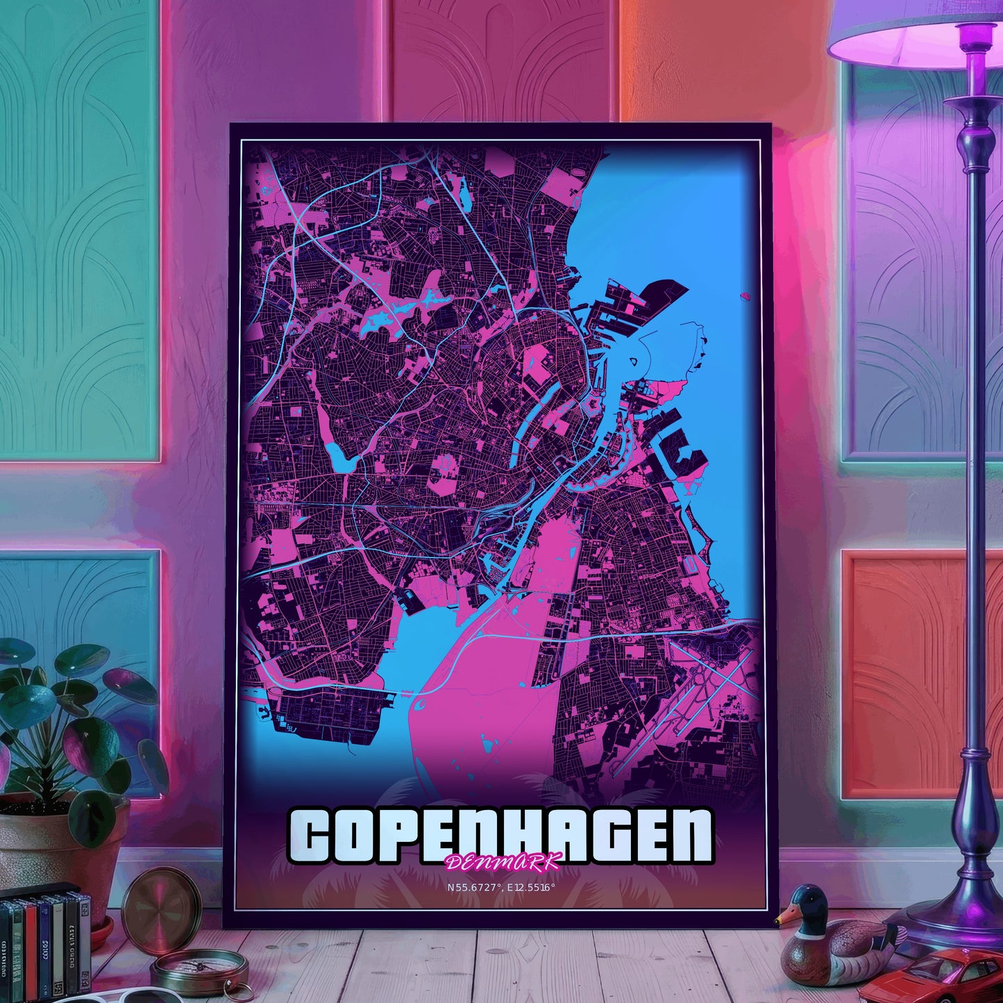 Copenhagen GTA Map Poster