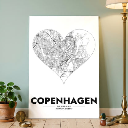 Copenhagen Heart Map Poster