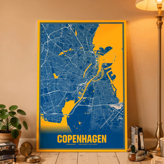 Copenhagen Blockbuster Map Poster