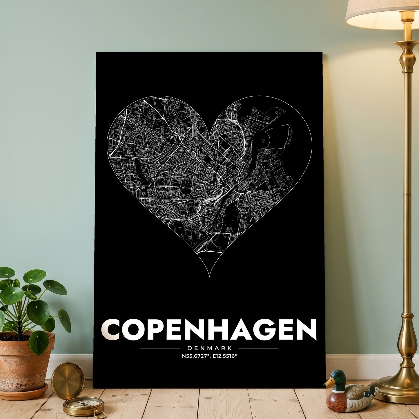 Copenhagen Heart Map Poster