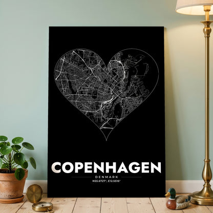 Copenhagen Heart Map Poster