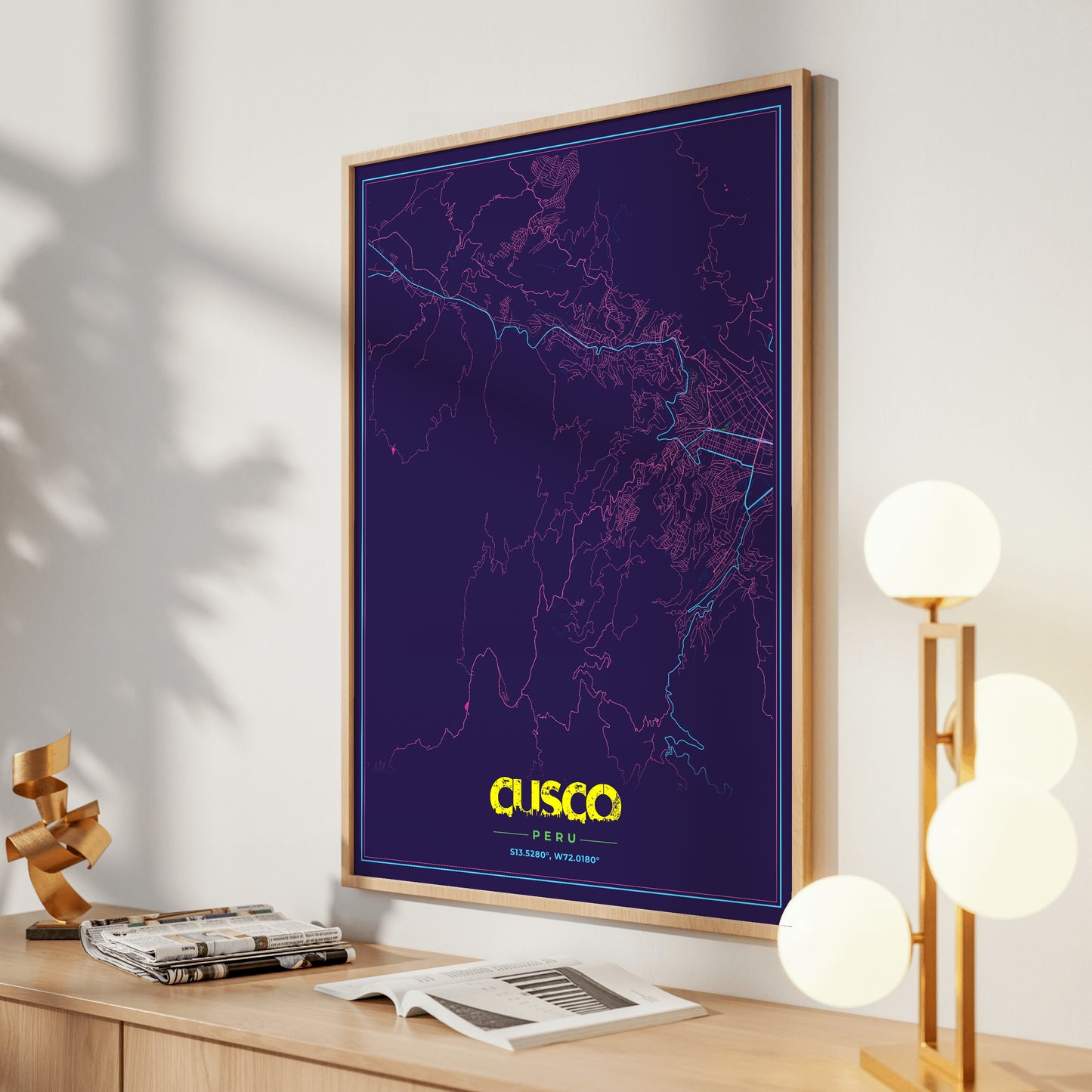 Cusco Cyberpunk Map Poster