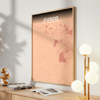 Cusco Blush Map Poster