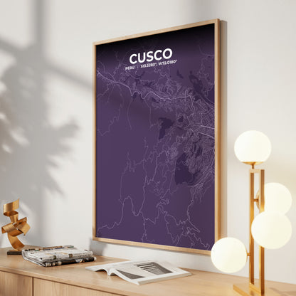 Cusco Dusk Map Poster