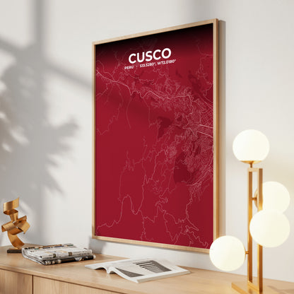 Cusco Garnet Map Poster