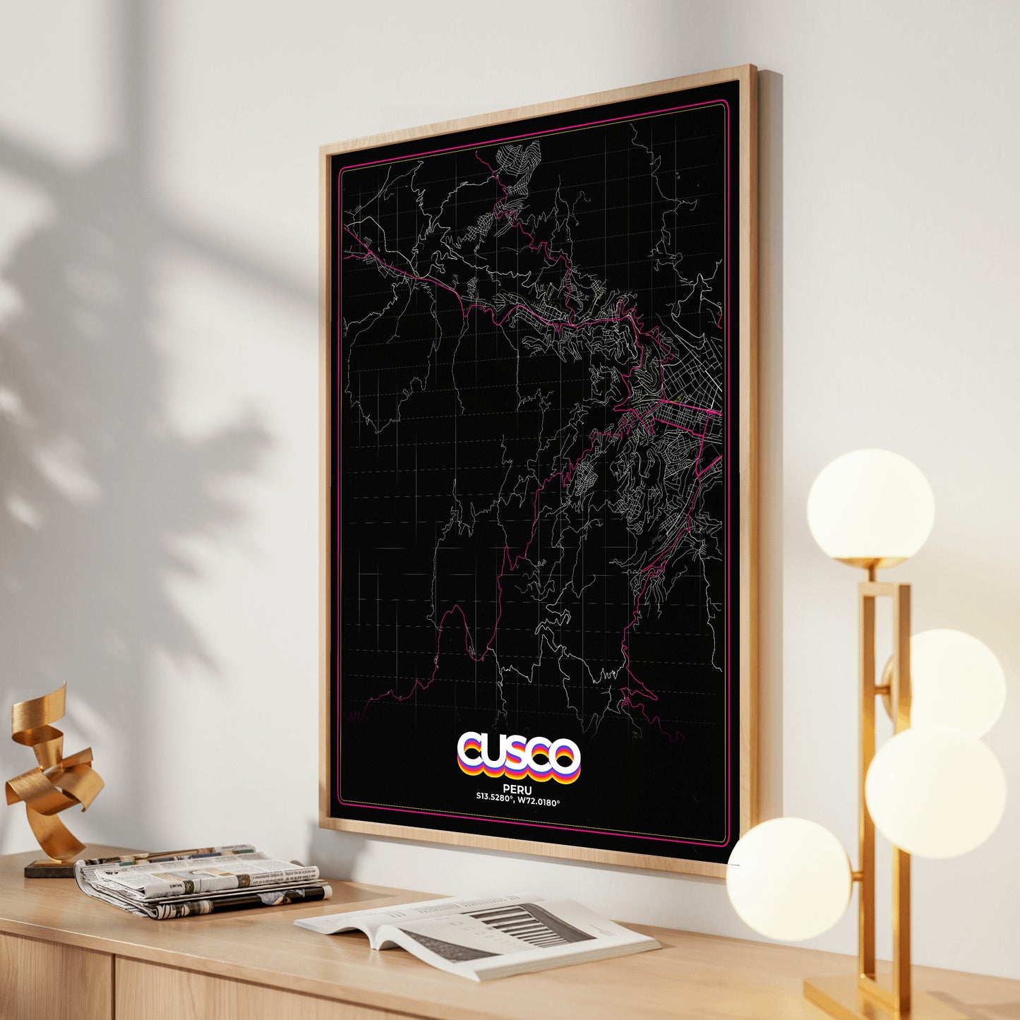 Cusco Retro Map Poster