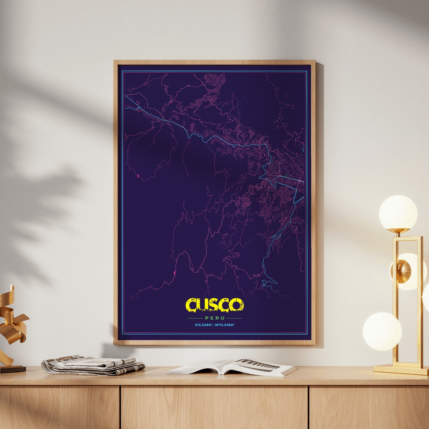 Cusco Cyberpunk Map Poster