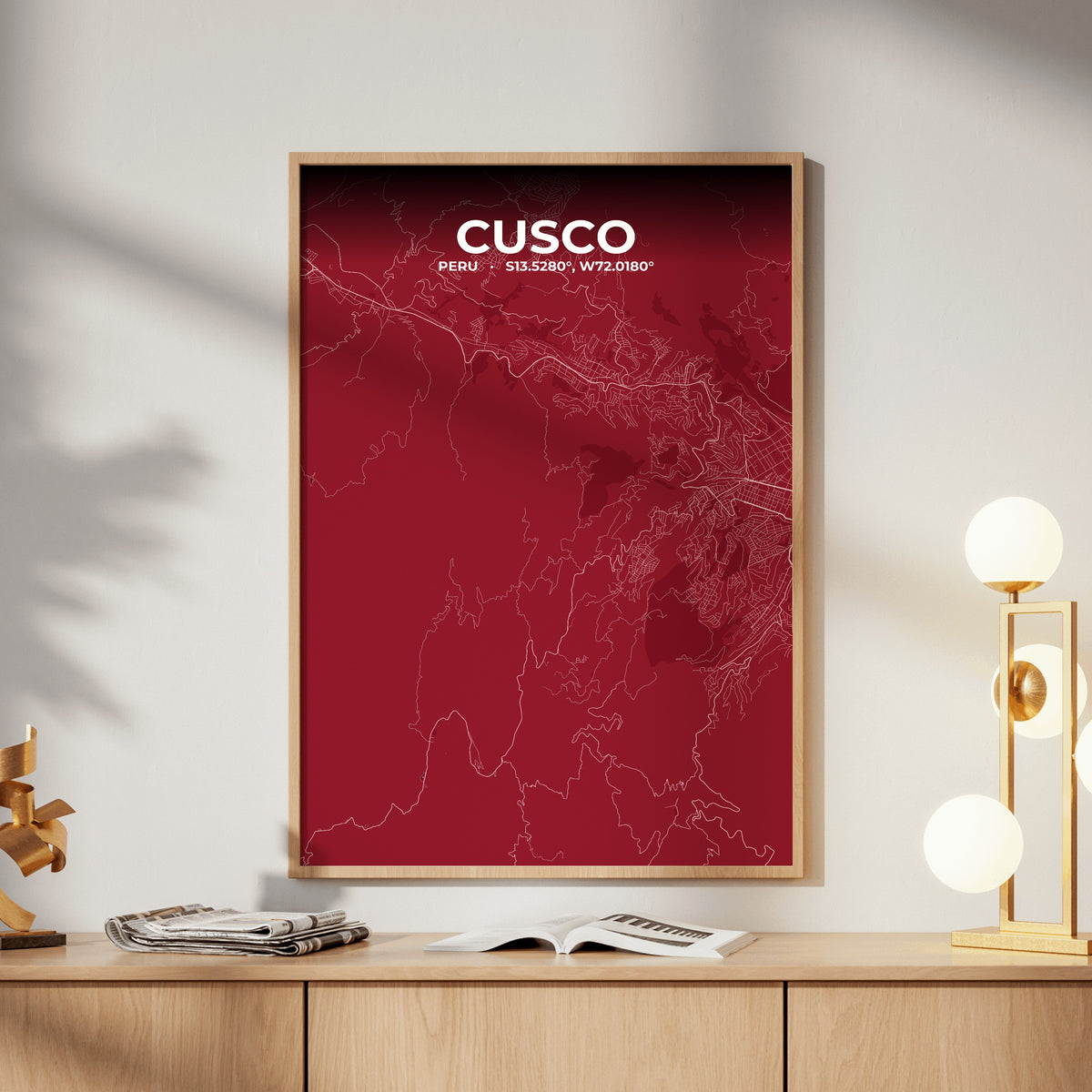 Cusco Garnet Map Poster