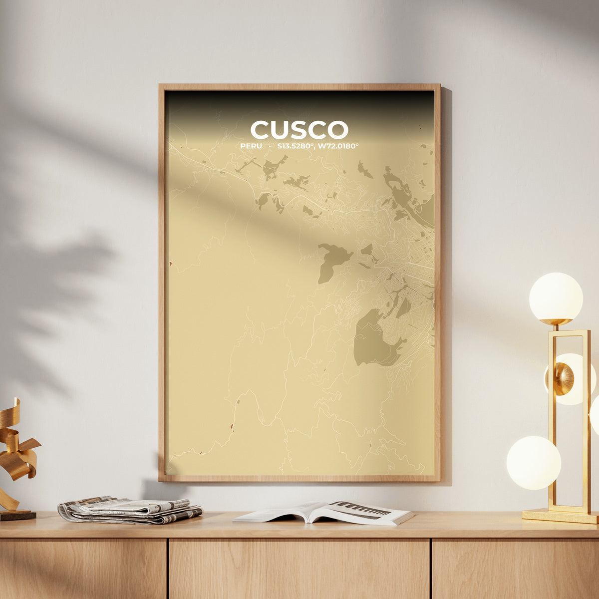 Cusco Ember Map Poster