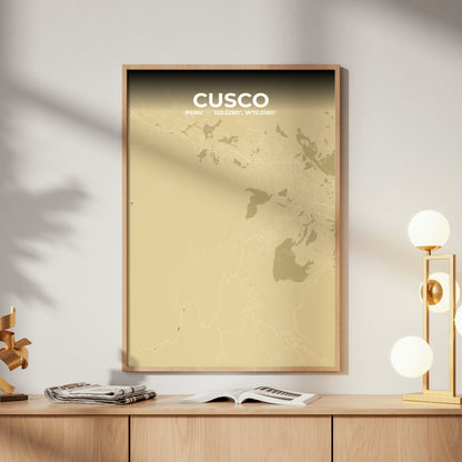 Cusco Ember Map Poster