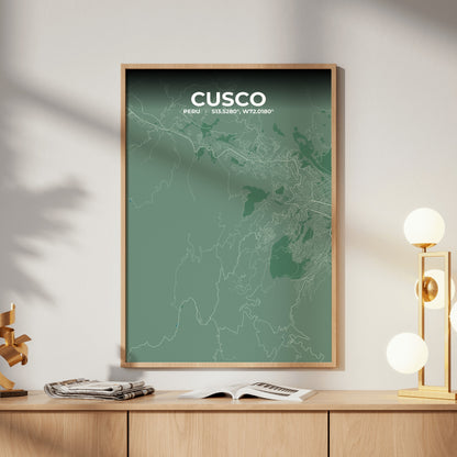 Cusco Mist Map Poster