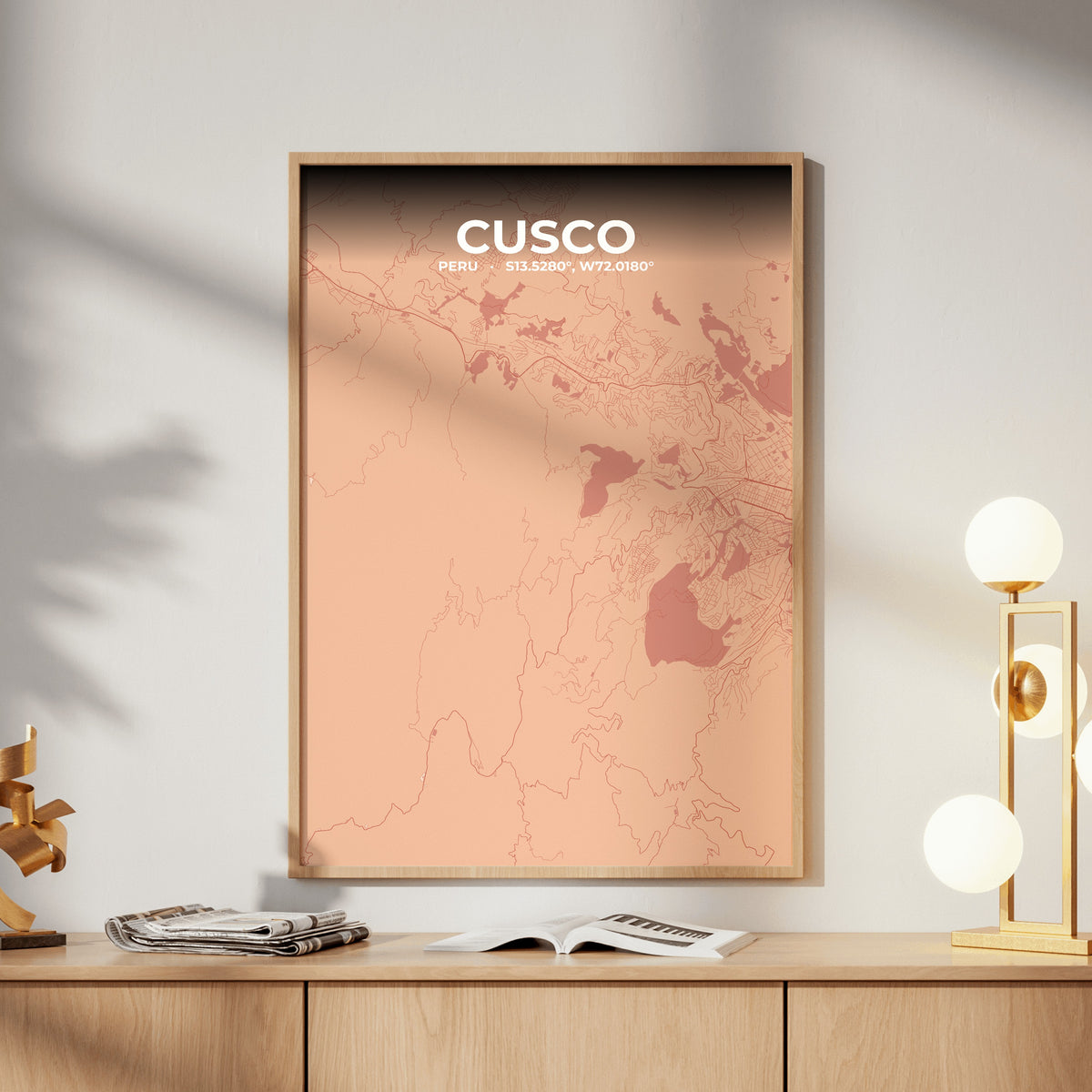 Cusco Blush Map Poster