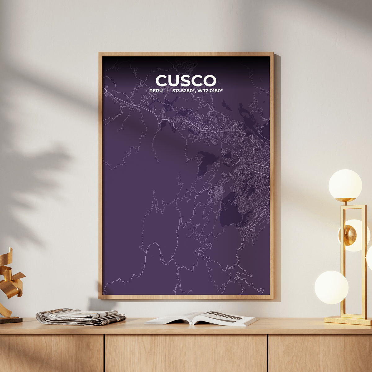 Cusco Dusk Map Poster