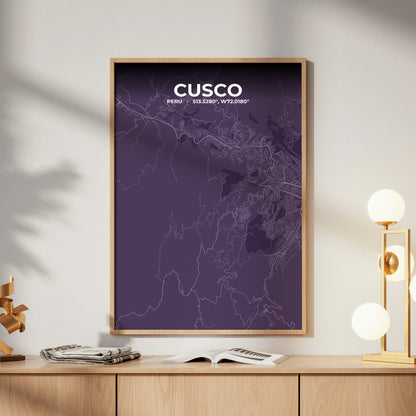 Cusco Dusk Map Poster