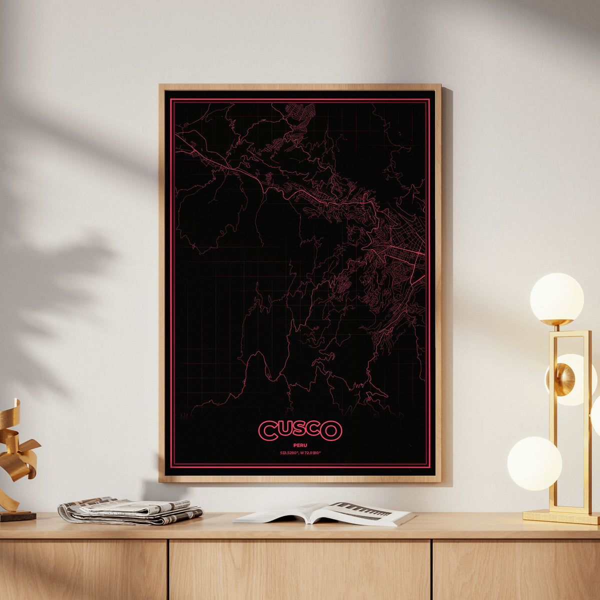 Cusco Phosphor Map Poster - System Alert