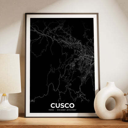Cusco Elegant Map Poster